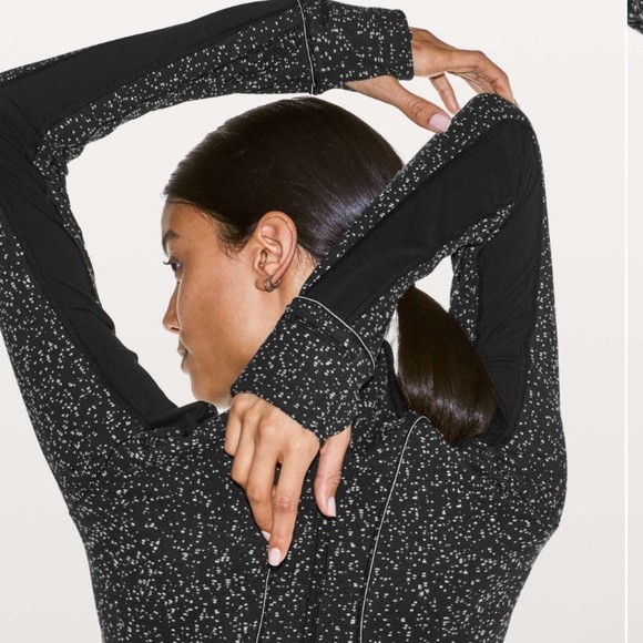 Lululemon Run Briskly 1/2 Zip Top 4 Magnetized Jacquard Black Speckled - Picture 2 of 16